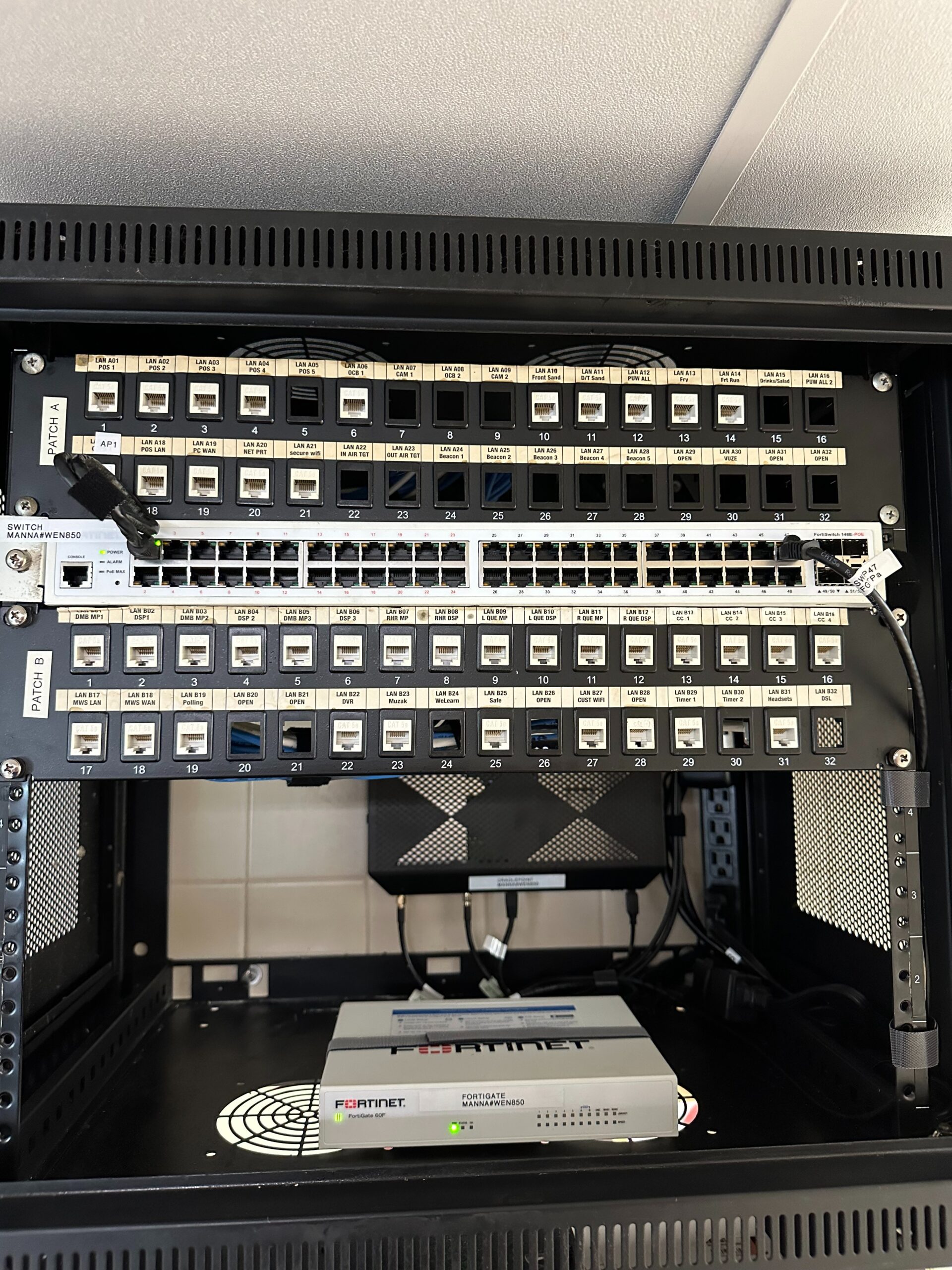 Structured Cabling — Patch Panel & Fortinet Firewall
